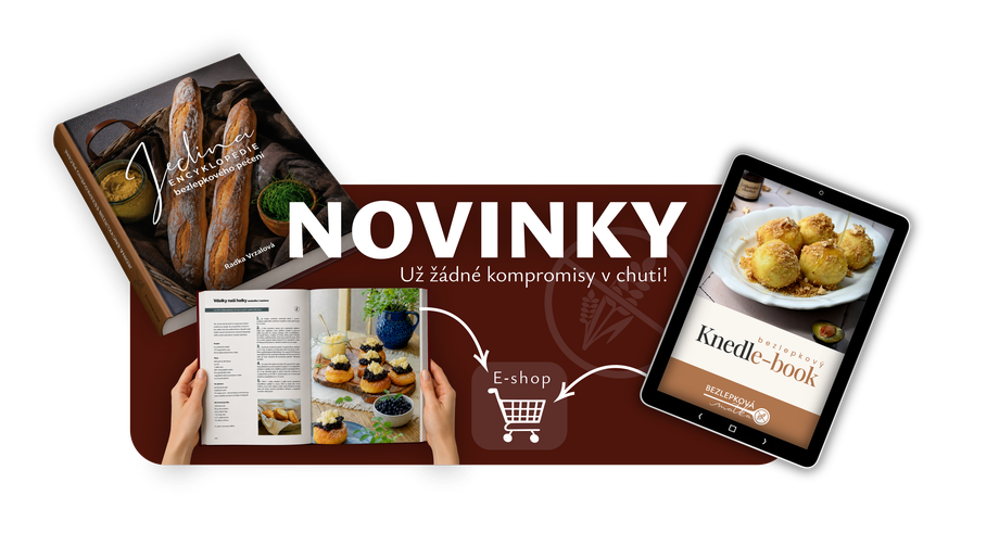 Novinky v e-shopu – Jediná encyklopedie bezlepkového pečení a bezlepkový Knedle-book