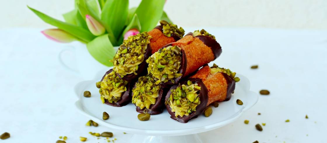 Cannoli plněné pistáciovým krémem
